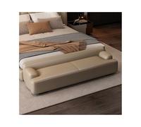Banc de lit minimaliste de luxe léger - Tabouret ottoman kaki pour salon et chambre à coucher, meuble polyvalent pour changer de chaussures et se détendre, élégant vestiaire essentiel
