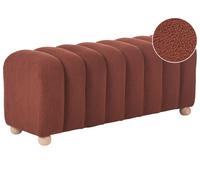 Banc de Lit Moderne à Rayures Tissu Bou ois Cottage Marron Doré Idyllwild