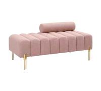 Banc de lit ottoman, banc de chevet moderne rembourré en éponge pour entrée, canapé 2 places avec dossier réglable, pour chambre à coucher, salon, sièges de fenêtre et bancs (120 x 55 x 42 cm, rose)