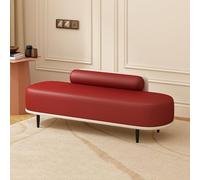 Banc de lit, ottomane en similicuir avec pieds en métal, étagère à chaussures pour entrée, couloir, chambre, salon, supporte jusqu'à 150 kg