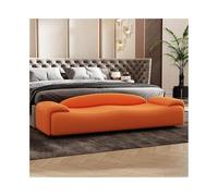 Banc de lit Tabouret de lit avec dossier - Canapé long - Banc léger de luxe - Banc de garde-robe - Banc de changement de chaussures (orange, moyen)