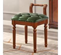 Banc de maquillage rembourré avec pieds en bois massif, design rétro en cuir, idéal pour salle de maquillage, salon de beauté, salon
