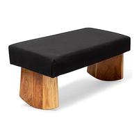 Banc de méditation, bois d'acacia, noir