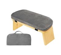Banc de méditation en Bois Banc de méditation avec Coussin, Tabouret Yoga for Bureau, Maison, cérémonie du thé(Gray)