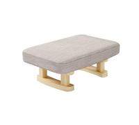 Banc de méditation en Bois Tabouret de canapé carré en Bois Massif et Tissu for Salon, Petit Banc rétro à Langer(Linen Plain)