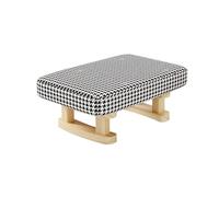 Banc de méditation en Bois Tabouret de canapé carré en Bois Massif et Tissu for Salon, Petit Banc rétro à Langer(Grey)
