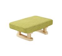 Banc de méditation en Bois Tabouret de canapé carré en Bois Massif et Tissu for Salon, Petit Banc rétro à Langer(Linen Matcha Green)
