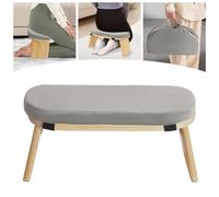 Banc de méditation pliable Tabouret de yoga 44*19*21cm Chaise de yoga (couleur bois+gris)