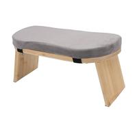 Banc de Méditation Pliant en Bois avec Coussin Confortable pour la Pratique du Yoga Retraite Zen Gris 17,3x7,5x6 Pouces