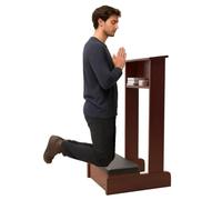 Banc de Méditation, Prie-Dieu avec Tablette de Lecture Inclinée et Étagère | Banc de Prière Confortable pour la Prière, Autel Domestique, Prière et Méditation Catholiques(Brown)