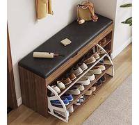 Banc de meuble à chaussures pour entrée et couloir - Solution de rangement élégante avec double porte pour organiser les chaussures et améliorer la décoration de la maison