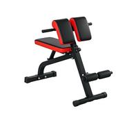 Banc de musculation 150L x 150l x 76H cm hauteur coussin abdominal réglable 7 niveaux dossier rembourré acier noir rouge Noir