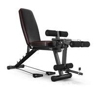 Banc de musculation avec extension et courbure des jambes, banc réglable 4 en 1 pour entraînement complet du corps, design plat / incliné / déclin FID pour entraînement à domicile