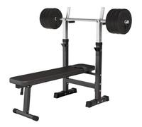 Banc de musculation avec set d'haltères longs