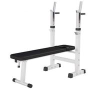 Banc de musculation avec support de barre - BLANC