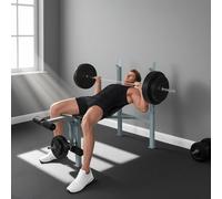 Banc De Musculation Fitness Entrainement Complet Dossier Réglable Curler Supports Barre Et Haltères Gris