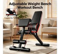 Banc de musculation multifonctionnel 6 en 1 avec réglage du dossier à 7 vitesses pour le renforcement des muscles pectoraux et abdominaux, adapté à la maison et aux salles de sport black