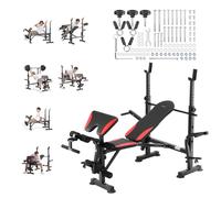 Banc de Musculation Multifonctionnel Réglable-VEVOR-Capacité de Charge de 299 kg-pour Redressement Assis Haltères à Domicile Gym