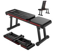 Banc de musculation - PASYOU - Modèle pliable - 6 positions - Capacité 300 kg - Noir