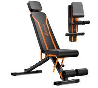 Banc de musculation pliable et réglable - Multifonction - Banc de fitness pour abdominaux - Banc de musculation incliné avec dossier réglable sur 6 positions - Coussin d'assise réglable en 3 positions