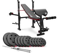 Banc de Musculation Pliable HS-1055 avec Ensemble d'haltères de 59 kg de Hop-Sport, Pupitre de Curl, Papillon, Presse à jambes