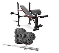 Banc de Musculation Pliable HS-1055 avec Ensemble d'haltères de 99 kg de Hop-Sport, Pupitre de Curl, Papillon, Presse à jambes