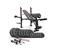 HS Hop-Sport Set d'haltères de 38kg avec le banc de musculation HS-1055 Noir