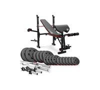 Banc de Musculation Pliable HS-1055 avec Ensemble d'haltères de 74 kg de Hop-Sport, Pupitre de Curl, Papillon, Presse à jambes