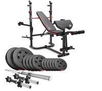 Banc de Musculation Pliable HS-1065 avec Ensemble d'haltères de 38 kg de Hop-Sport, Pupitre de Curl, Papillon, Presse à jambes