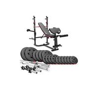 Ensemble d'haltères de 75kg avec banc de musculation HS-1065 - HS HOP-SPORT - Fitness - Noir