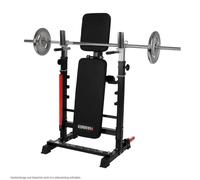 Banc de musculation pliant et support d'haltères Hammer Force 4,0 Noir 133x70x114 cm