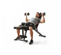 Banc de musculation réglable avec extension de jambe et machine à boucler | Banc d'entraînement tout-en-un pour salle de sport à domicile | Banc FID incliné pour un entraînement de force complet du