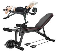 Banc de Musculation Réglable, Banc de Musculation Multifonction | Banc D'entraînement avec Leg Extension Leg Curl, Dossier Réglable sur 5 Positions, Capacité Maximale De 200 Kg/440 Lbs
