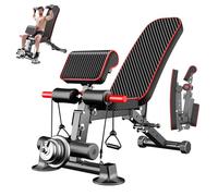 Banc de musculation réglable - Bancs de poids utilitaires pour entraînement complet du corps, pliable à plat/incliné/déclin, banc multifonction pour salle de sport à domicile (DZ)