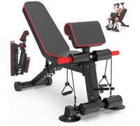 Banc de musculation réglable - Bancs de poids utilitaires pour entraînement complet du corps, pliable à plat/incliné/déclin, banc multifonction pour salle de sport à domicile (DZ)