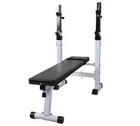 Banc de musculation réglable en acier robuste, siège confortable rembourré en coton, position inclinable ou horizontale pour entraînement à domicile, rangement vertical gain