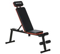 Banc de musculation - SPORTNOW - dossier réglable 5 niveaux - banc d'haltère multifonctionnel - acier revêtement synthétique noir