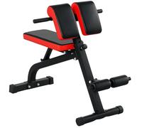 Banc de musculation 150L x 150l x 76H cm hauteur coussin abdominal réglable 7 niveaux dossier rembourré acier noir rouge Noir