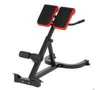 SPORTNOW Banc de Musculation Réglable 5 Niveaux Chaise Romaine Noir Rouge | Rouleaux en Mousse Dense, Tronc, Abdominaux, Dos, Fessiers, Entraînement
