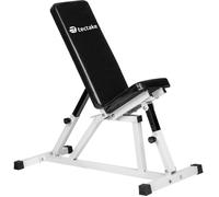BANC DE MUSCULATION - TECTAKE - Banc de Musculation pour Abdominaux Réglable 120 cm x 47 cm x 114 cm - Blanc - Noir