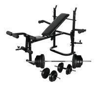 vidaXL Banc de musculation 275363 pliable 60,5 kg support de poids inclus