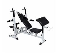 Banc de musculation - vidaXL - Noir - Multifonction - Réglable - Construction robuste