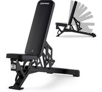 ZIPRO banc réglable Pumpiron, banc de musculation charge 350kg, banc de fitness avec dossier réglable 8 positions, siège réglable 3 positions, banc d'entraînement pour maison ou gym, banc d'abdos