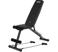 Banc de musculation - ZIPRO - Tempo - Pliable - 6 niveaux d'inclinaison - Extenseurs intégrés