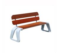 Banc de parc carré d'extérieur avec dossier - Banc de jardin double pour patio, cour et parcs - et solution d'assise élégante