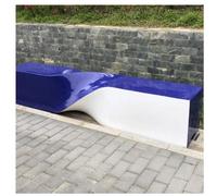 Banc De Parc Chaise de loisirs en plastique renforcé de fibres de verre Centre commercial simple Aire de repos publique Sièges Loisirs Banc assis créatif Twist Bancs De Terrasse(Navy+White 200*42*42)