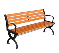 Banc de parc composite en bois et plastique durable avec dossier en fonte, peut accueillir confortablement 2 à 3 personnes pour le jardin, la terrasse et les espaces publics