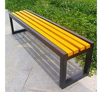Banc de parc d'extérieur en bois pour 2 à 3 personnes, résistant aux intempéries, meubles de jardin en bois massif et métal, 100/120/150 cm de long, banc élégant pour l'extérieur