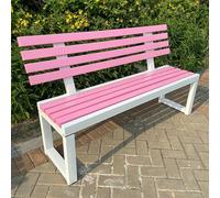 Banc de parc d'extérieur en métal avec dossier, banc de jardin en fonte robuste pour terrasse et parc, capacité de charge de 400 kg, solution d'assise durable et élégante