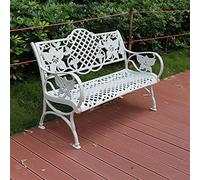 Banc de parc en aluminium, sièges de jardin extérieurs, style européen classique, meubles de loisirs durables, 117 x 60 x 80 cm, parfait pour les terrasses, les cours et les parcs